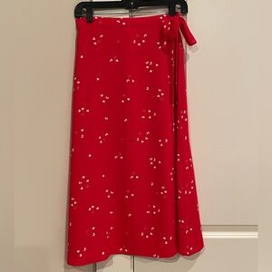 ABOUND ❤️✨ Faux Wrap Heart Skirt Red / White XS EUC